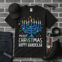 Merry Chrismukkah Happy Christmas Hanukkah Chanukah Jewish Tall T-Shirt
