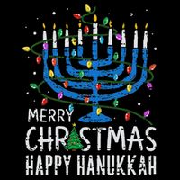 Merry Chrismukkah Happy Christmas Hanukkah Chanukah Jewish Flat Bill Trucker Hat
