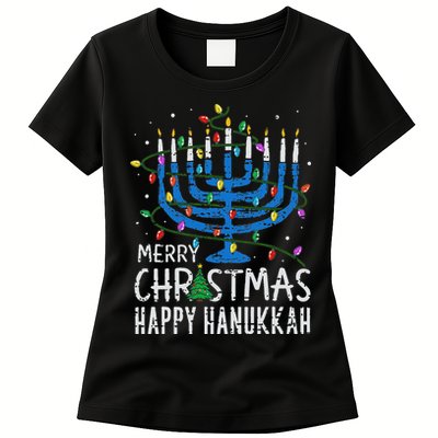 Merry Chrismukkah Happy Christmas Hanukkah Chanukah Jewish Womens T-Shirt