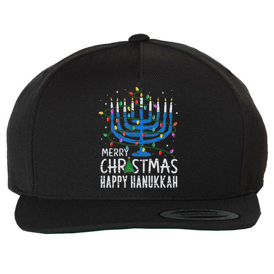 Merry Chrismukkah Happy Christmas Hanukkah Chanukah Jewish Wool Snapback Cap