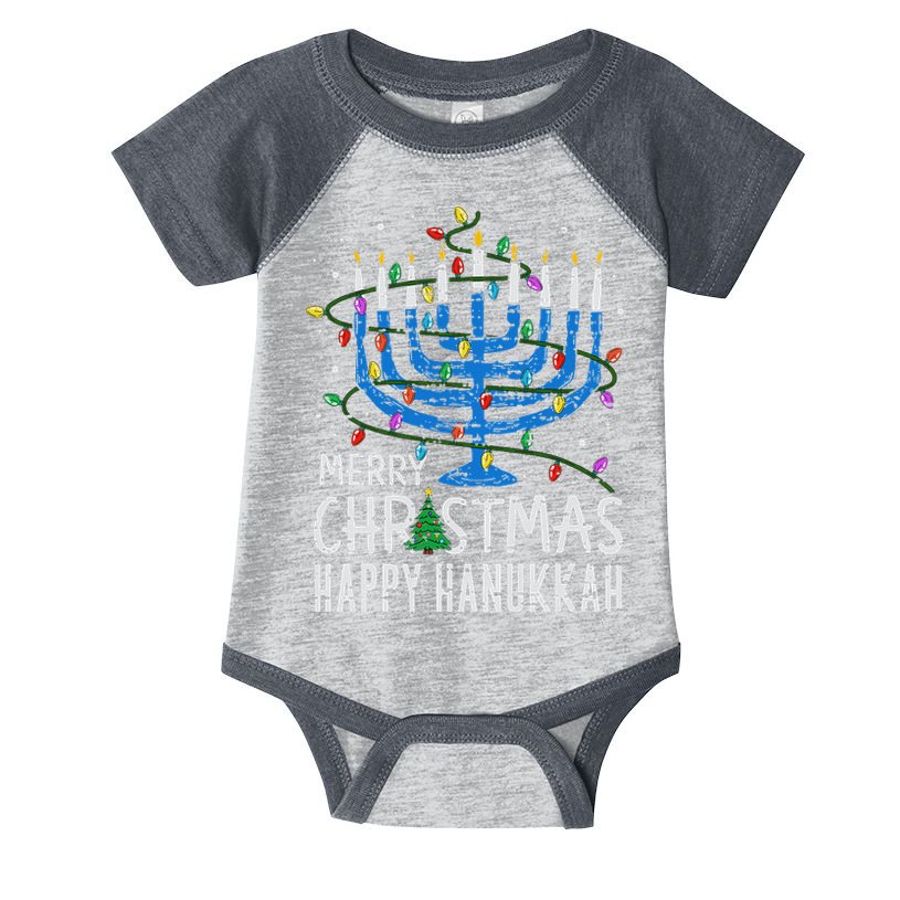 Merry Chrismukkah Happy Christmas Hanukkah Chanukah Jewish Infant Baby Jersey Bodysuit