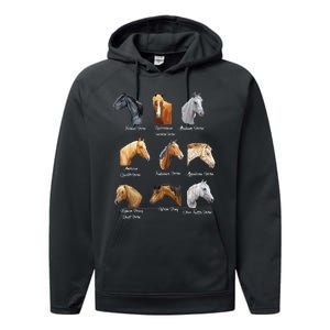 Merry Christmas Horse Breeds Equestrian Cowboy Cowgirl Xmas Performance Fleece Hoodie