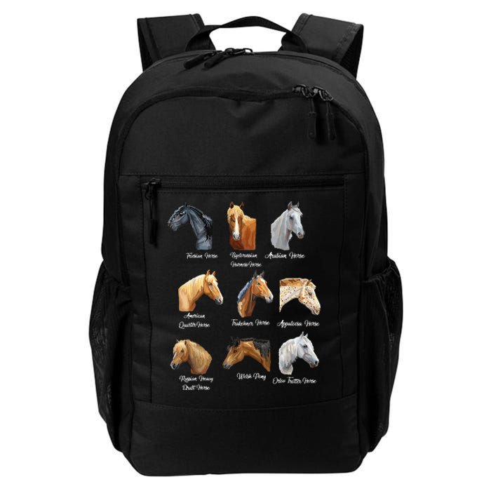 Merry Christmas Horse Breeds Equestrian Cowboy Cowgirl Xmas Daily Commute Backpack