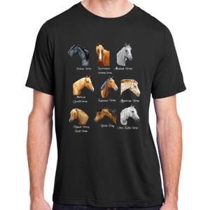 Merry Christmas Horse Breeds Equestrian Cowboy Cowgirl Xmas Adult ChromaSoft Performance T-Shirt