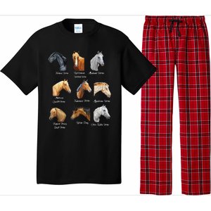 Merry Christmas Horse Breeds Equestrian Cowboy Cowgirl Xmas Pajama Set