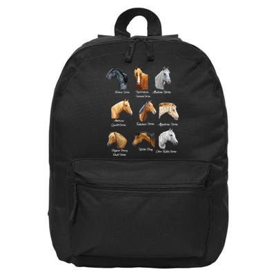 Merry Christmas Horse Breeds Equestrian Cowboy Cowgirl Xmas 16 in Basic Backpack