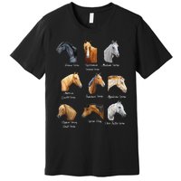 Merry Christmas Horse Breeds Equestrian Cowboy Cowgirl Xmas Premium T-Shirt