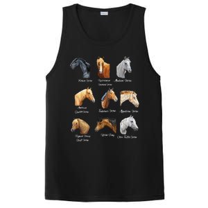 Merry Christmas Horse Breeds Equestrian Cowboy Cowgirl Xmas PosiCharge Competitor Tank