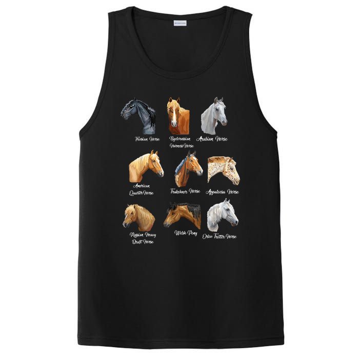 Merry Christmas Horse Breeds Equestrian Cowboy Cowgirl Xmas PosiCharge Competitor Tank