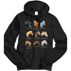 Merry Christmas Horse Breeds Equestrian Cowboy Cowgirl Xmas Tie Dye Hoodie