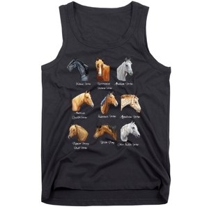 Merry Christmas Horse Breeds Equestrian Cowboy Cowgirl Xmas Tank Top