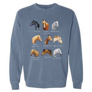 Merry Christmas Horse Breeds Equestrian Cowboy Cowgirl Xmas Garment-Dyed Sweatshirt