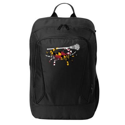 Maryland Crab Holding Lacrosse Stick Boys Girls Lax Funny Gift City Backpack