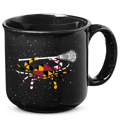 Maryland Crab Holding Lacrosse Stick Boys Girls Lax Funny Gift 15oz Campfire Ceramic Mug