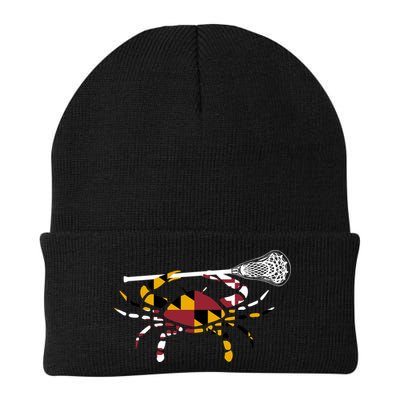 Maryland Crab Holding Lacrosse Stick Boys Girls Lax Funny Gift Beanie