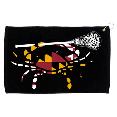 Maryland Crab Holding Lacrosse Stick Boys Girls Lax Funny Gift Grommeted Golf Towel