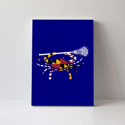 Maryland Crab Holding Lacrosse Stick Boys Girls Lax Funny Gift Canvas