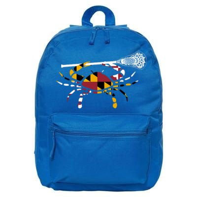 Maryland Crab Holding Lacrosse Stick Boys Girls Lax Funny Gift 16 in Basic Backpack