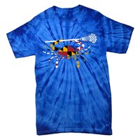 Maryland Crab Holding Lacrosse Stick Boys Girls Lax Funny Gift Tie-Dye T-Shirt