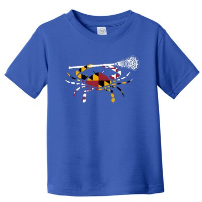 Maryland Crab Holding Lacrosse Stick Boys Girls Lax Funny Gift Toddler T-Shirt