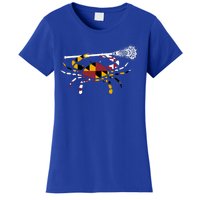 Maryland Crab Holding Lacrosse Stick Boys Girls Lax Funny Gift Women's T-Shirt