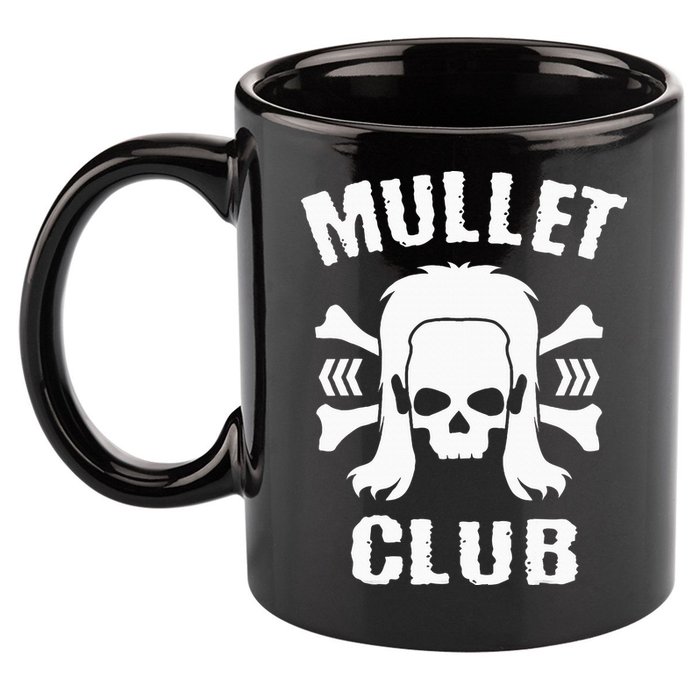 Mullet Club Hairstyle Bones Skull 11oz C Handle Ceramic Mug