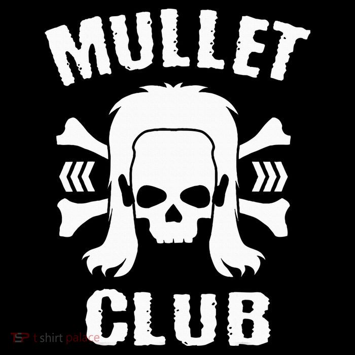 Mullet Club Hairstyle Bones Skull Flatbill Hat