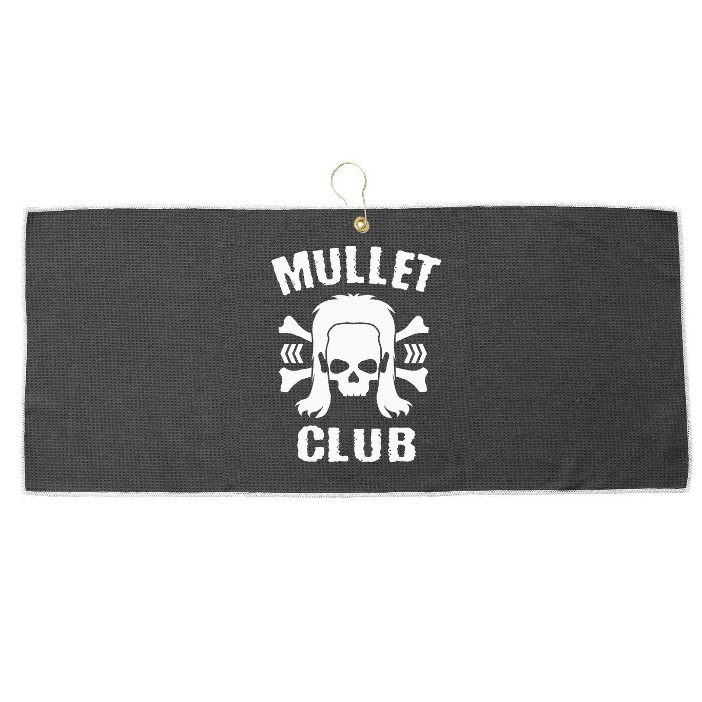 Mullet Club Hairstyle Bones Skull Large Microfiber Waffle Golf Towel