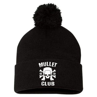 Mullet Club Hairstyle Bones Skull Pom Pom 12in Knit Beanie