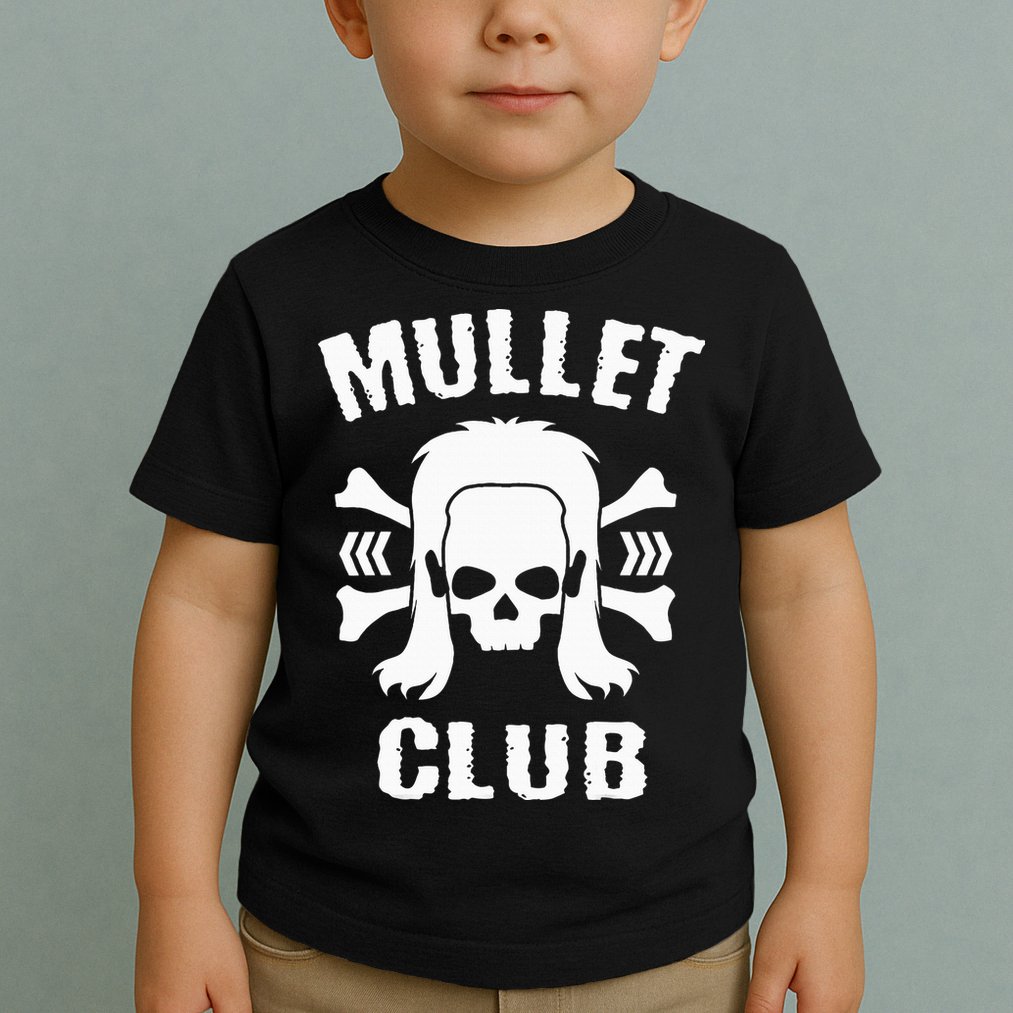 Mullet Club Hairstyle Bones Skull Toddler T-Shirt