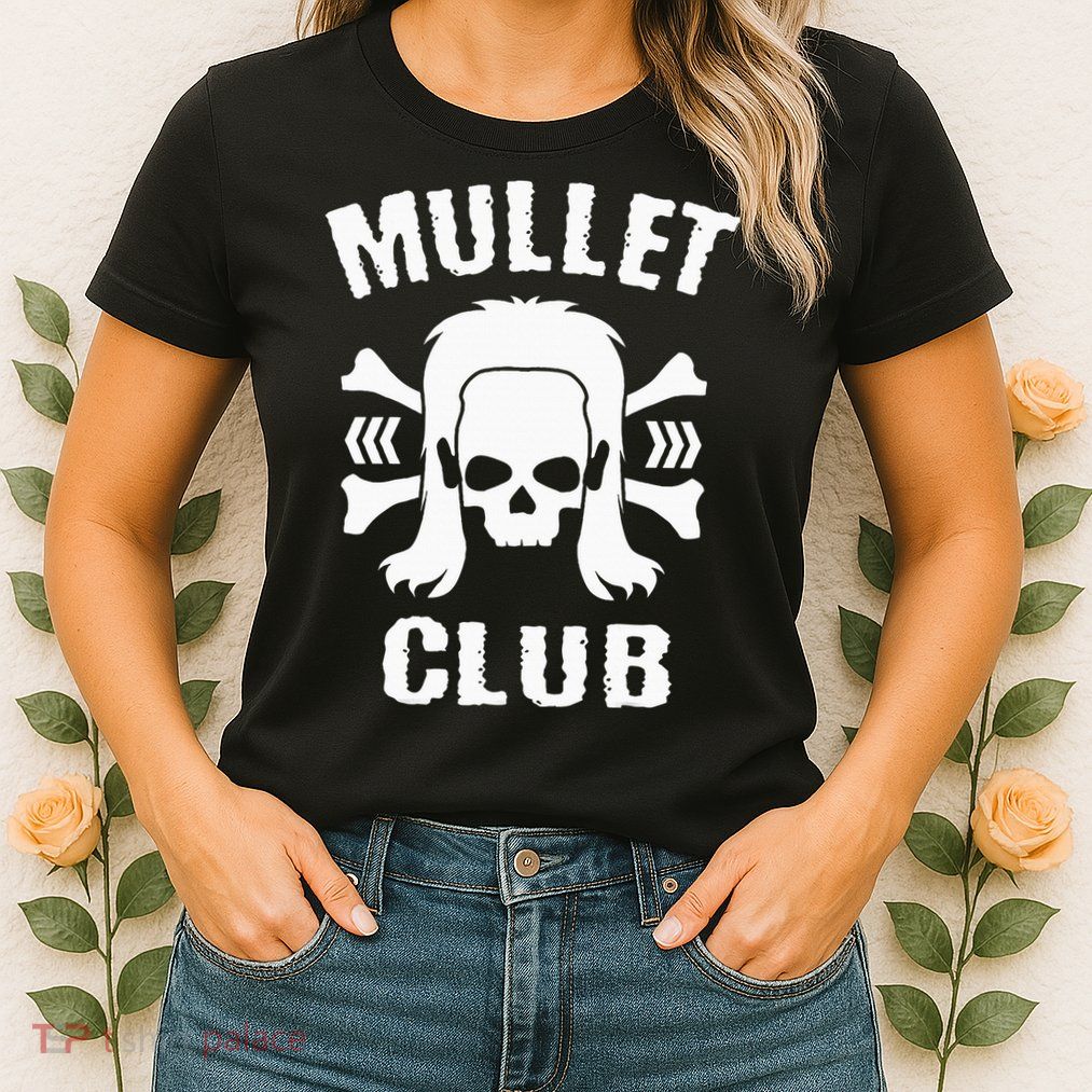 Mullet Club Hairstyle Bones Skull Womens T-Shirt