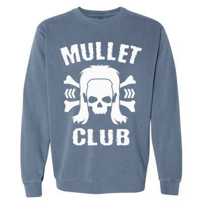 Mullet Club Hairstyle Bones Skull Garment-Dyed Sweatshirt