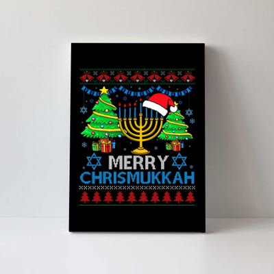 Merry Chrismukkah Happy Hanukkah Christmas Santa Hat Canvas