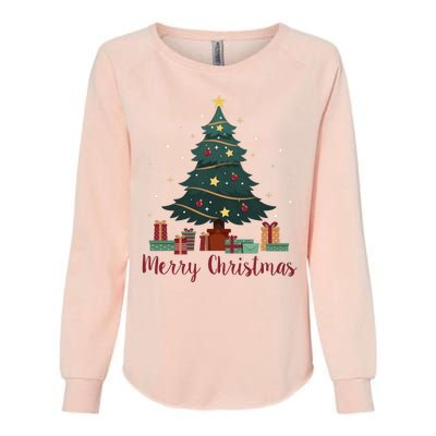 Merry Christmas Holiday Tree Festive Womens California Wash Sweatshirt