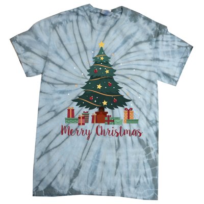 Merry Christmas Holiday Tree Festive Tie-Dye T-Shirt