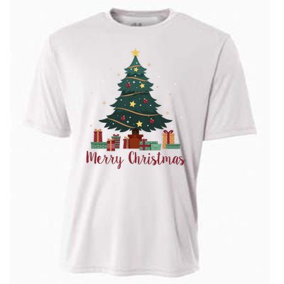 Merry Christmas Holiday Tree Festive Cooling Performance Crew T-Shirt