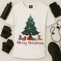 Merry Christmas Holiday Tree Festive Cooling Performance Crew T-Shirt