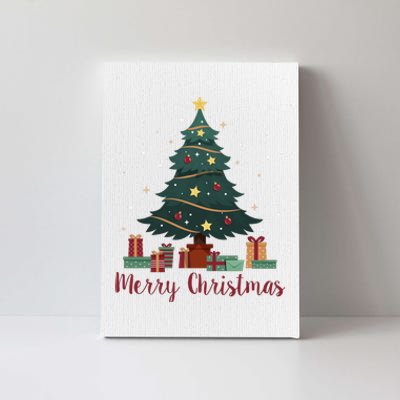 Merry Christmas Holiday Tree Festive Canvas