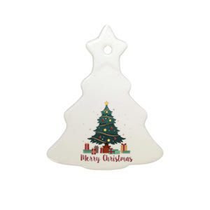 Merry Christmas Holiday Tree Festive Ceramic Tree Ornament