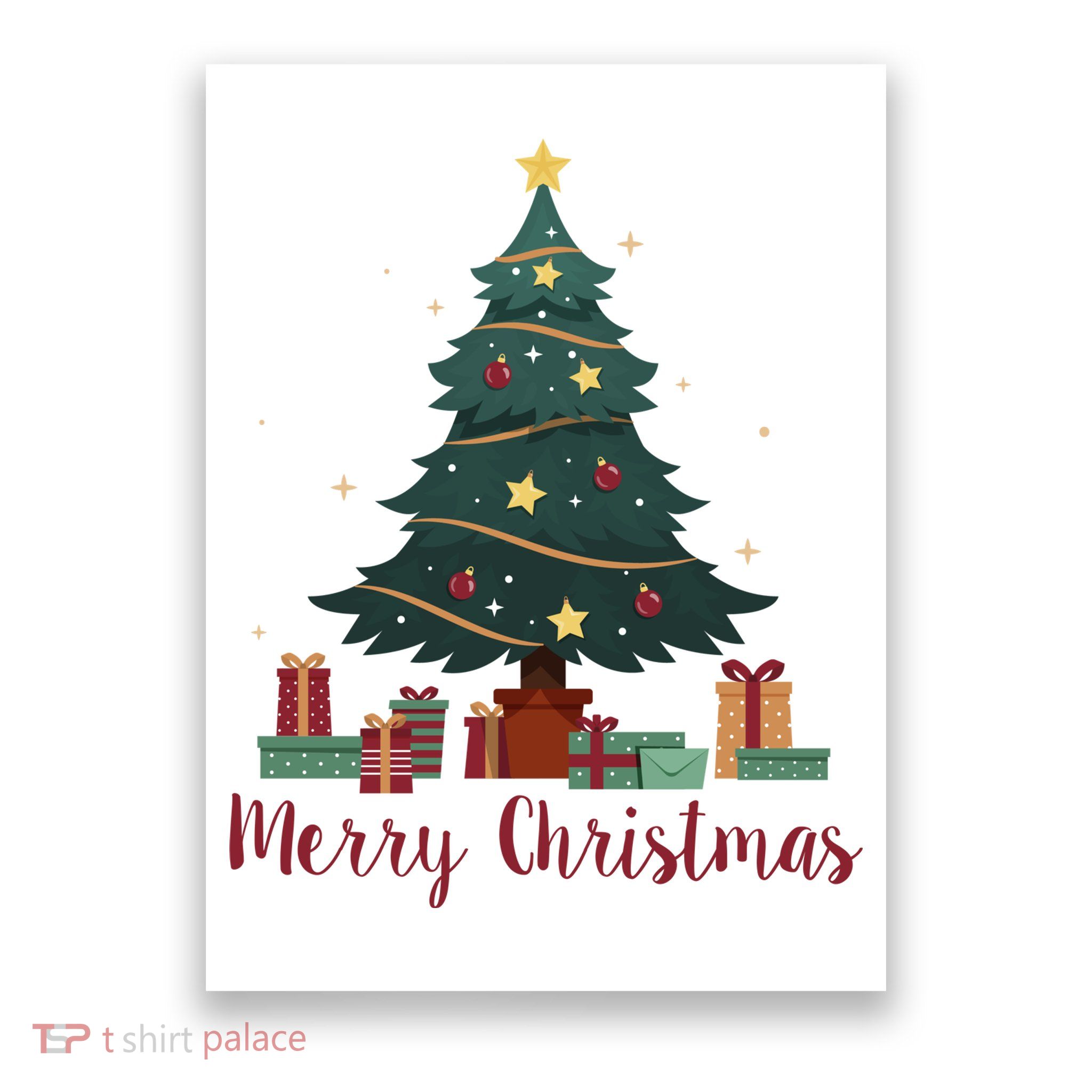 Merry Christmas Holiday Tree Festive Poster