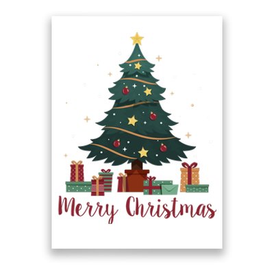 Merry Christmas Holiday Tree Festive Poster