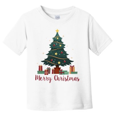 Merry Christmas Holiday Tree Festive Toddler T-Shirt