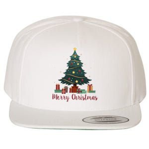 Merry Christmas Holiday Tree Festive Wool Snapback Cap