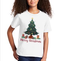 Merry Christmas Holiday Tree Festive Kids T-Shirt
