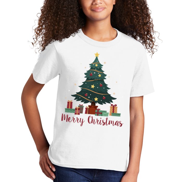 Merry Christmas Holiday Tree Festive Kids T-Shirt
