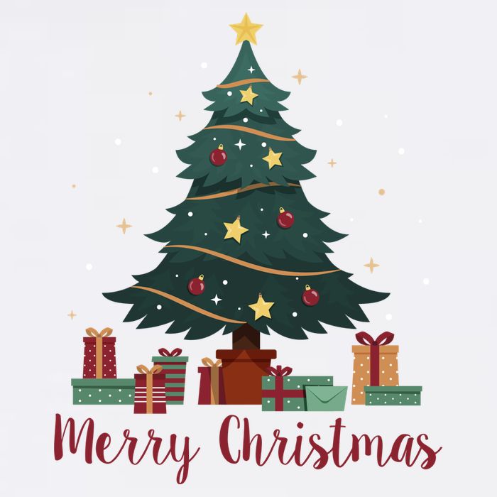 Merry Christmas Holiday Tree Festive Kids T-Shirt