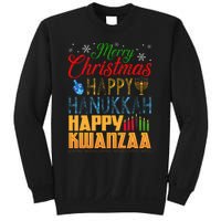 Merry Christmas Happy Hanukkah Happy Kwanzaa Sweatshirt