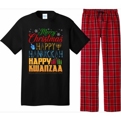 Merry Christmas Happy Hanukkah Happy Kwanzaa Pajama Set