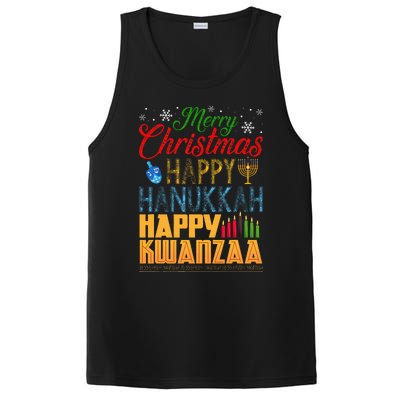 Merry Christmas Happy Hanukkah Happy Kwanzaa PosiCharge Competitor Tank