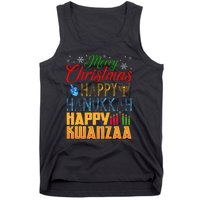 Merry Christmas Happy Hanukkah Happy Kwanzaa Tank Top